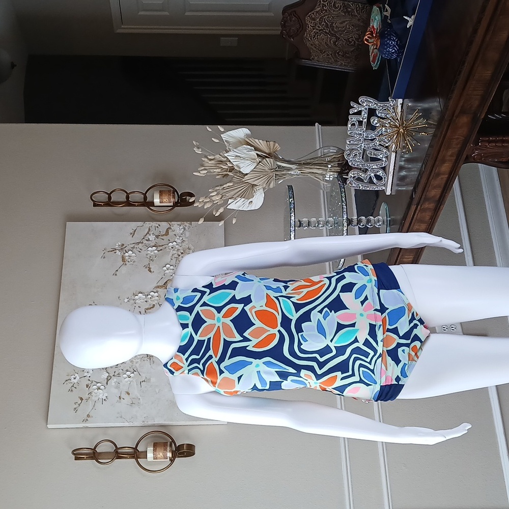 Women's Skechers Floral Patterned 2 Pc Tankini Set Swimwear. Size M - Picture 5 of 17